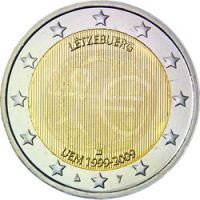 Люксембург 2 евро 2009г. /10-летие Экономическому и валютному союзу/