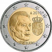 Люксембург 2 евро 2010г. /Великий герцог Анри и его герб/