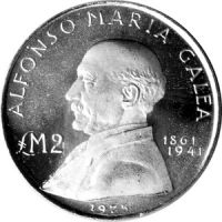 Мальта 2 фунта 1975г. /сенатор Альфонсо Мария Галеа/