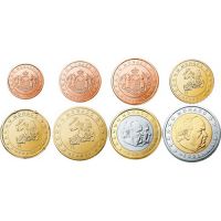 Монако набор евро монет 2001-05г.