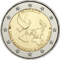 Монако 2 евро 2013г. /20-летие вступления Монако в ООН/