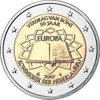 Нидерланды 2 евро 2007г. /50-летие Римскому Договору/