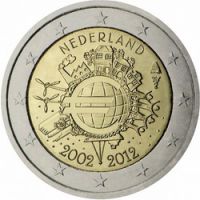 Нидерланды 2 евро 2012г. /10-летие наличному обращению евро/
