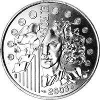 Франция 1/4 евро 2003г. /1-ая годовщина Евро/ в буклете