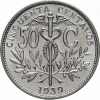 Боливия 50 сентаво 1939г.