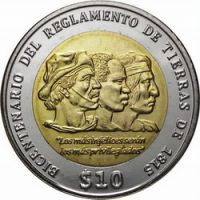 Уругвай 10 песо 2015г. /200-летие Земельного закона 1815г./